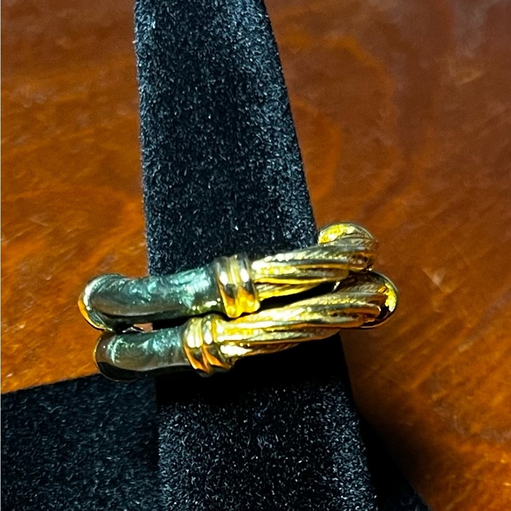 Gold and Green Twisted Earrings